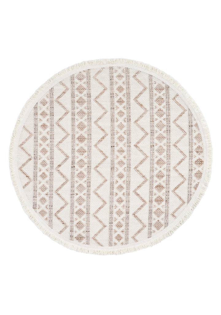 Dolce Vita Halı Bohem 384 Mocha Modern Yuvarlak Halı