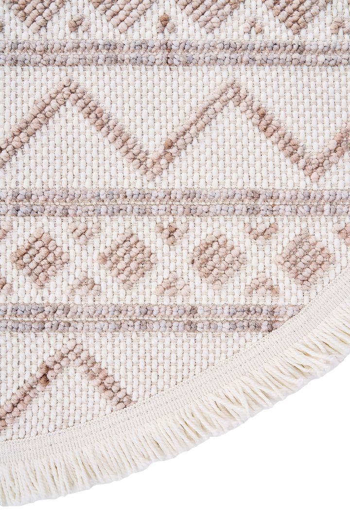Dolce Vita Halı Bohem 384 Mocha Modern Yuvarlak Halı