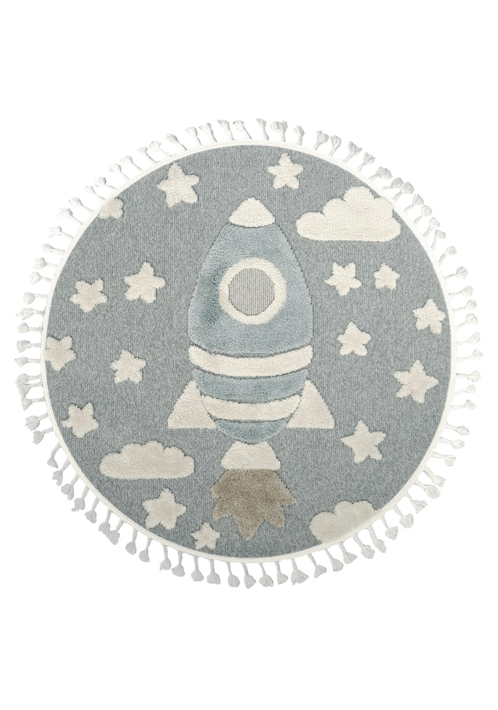 Dolce Vita Halı Kids 474 Space Yuvarlak Çocuk Odası Halısı