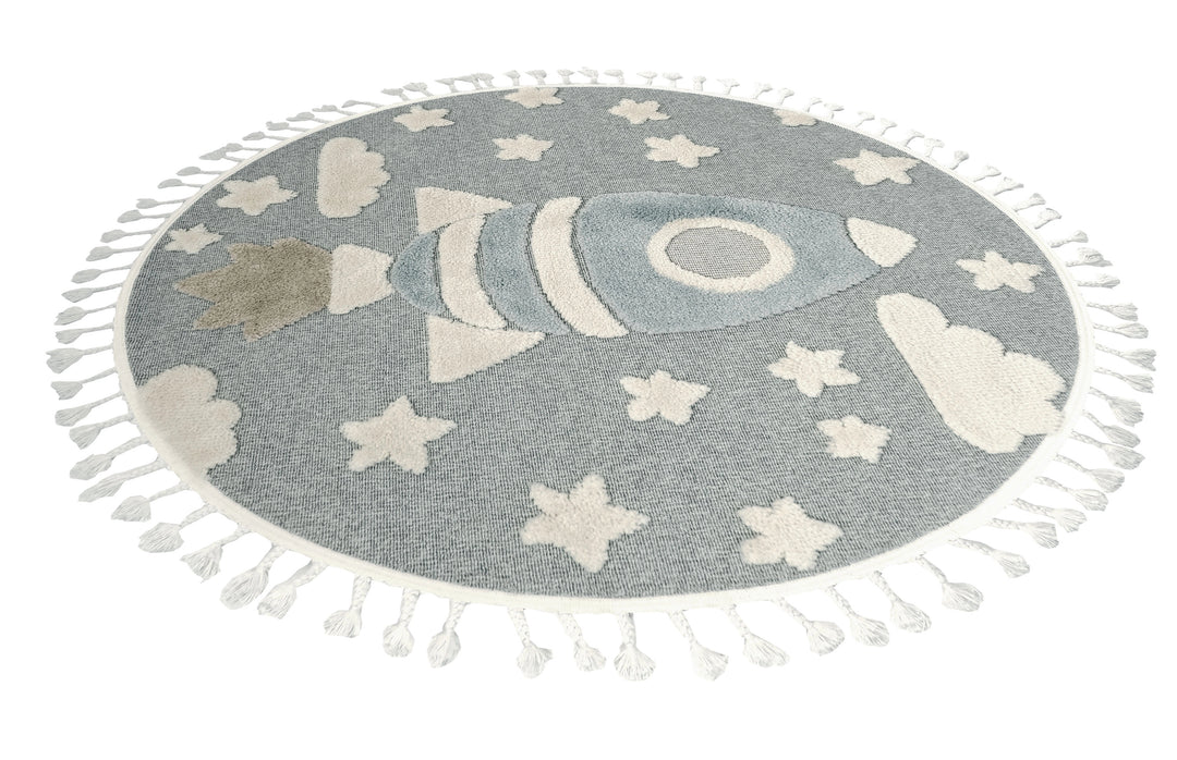 Dolce Vita Halı Kids 474 Space Yuvarlak Çocuk Odası Halısı