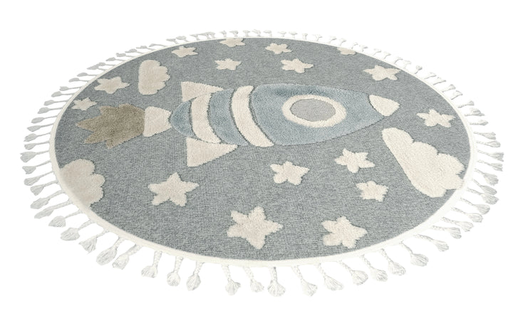 Dolce Vita Halı Kids 474 Space Yuvarlak Çocuk Odası Halısı