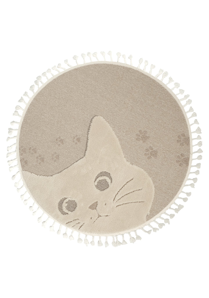 Dolce Vita Halı Kids 477 Cats Yuvarlak Halı Çocuk Odası Halısı