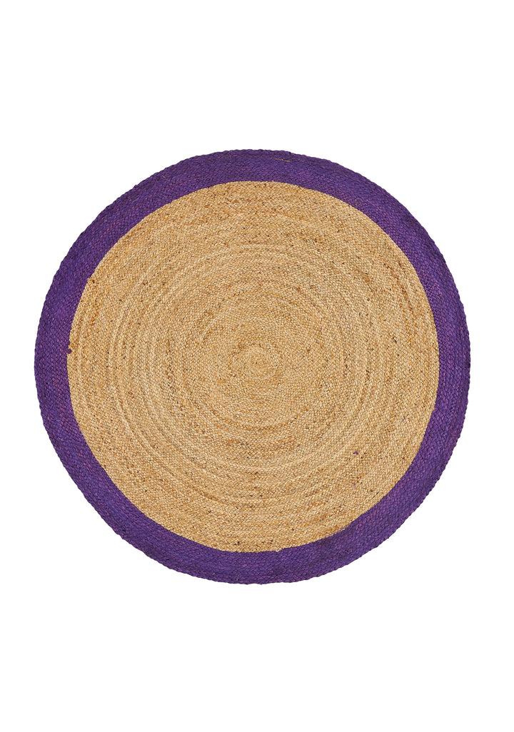 Dolce Vita Agra Jute Purple - Mor Renk Daire El Dokuma Jüt Halı