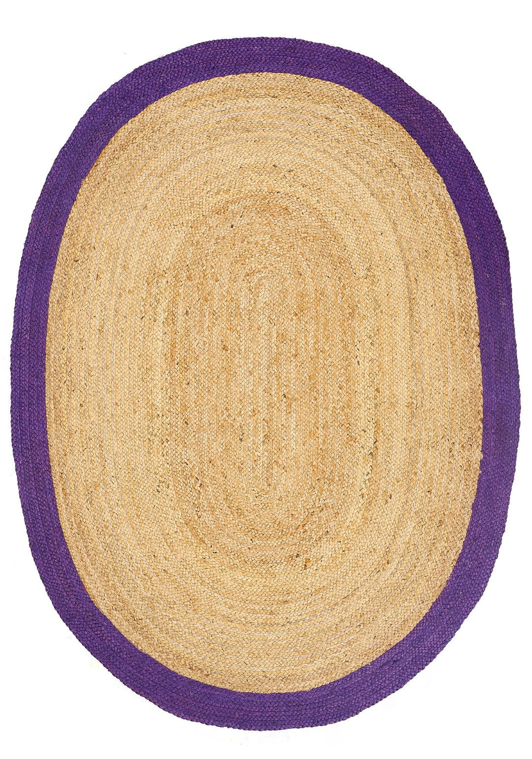 Dolce Vita Agra Jute Purple - Mor Renk Oval El Dokuma Jüt Halı