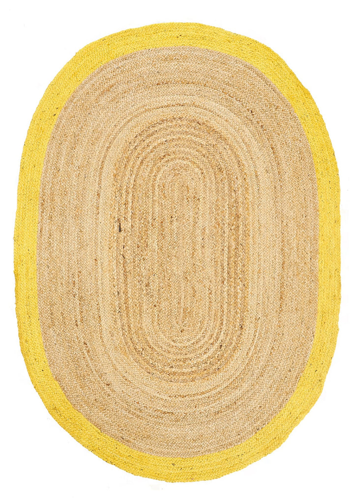 Dolce Vita Agra Jute Yellow - Sarı Oval El Dokuma Jüt Halı